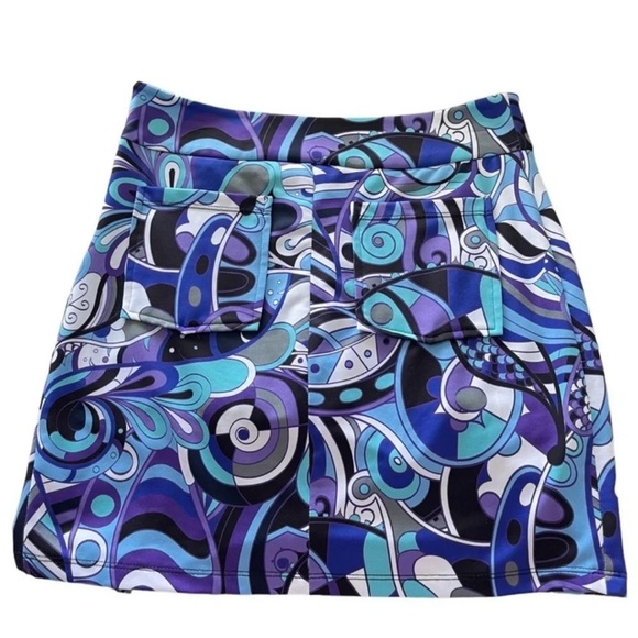 KEVAN HALL SPORT Abstract Mini Skourt Size 2 - Picture 8 of 11